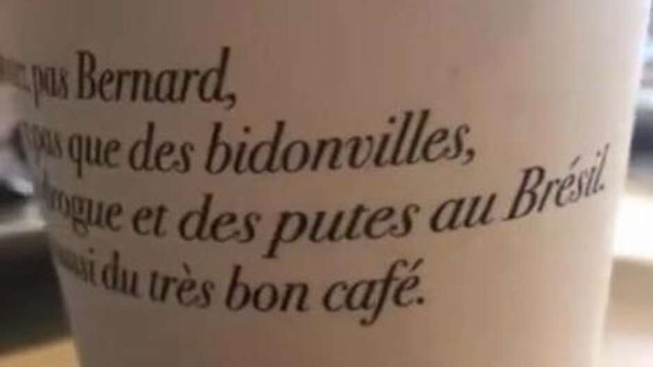 Anúncio de cafeteria francesa diz que no Brasil não há apenas drogas e prostitutas