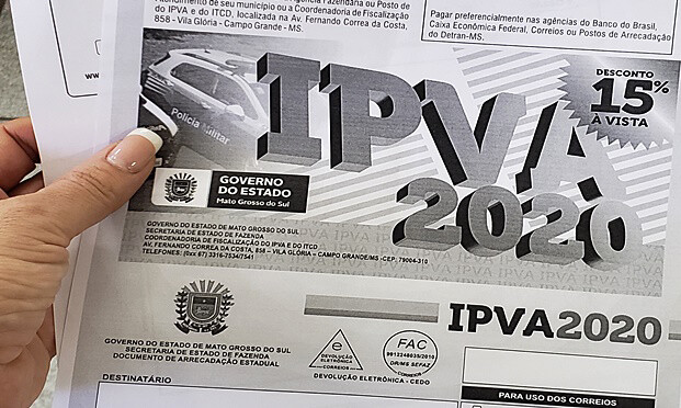 Boletos do IPVA 2020 começam a ser entregues pelos Correios
